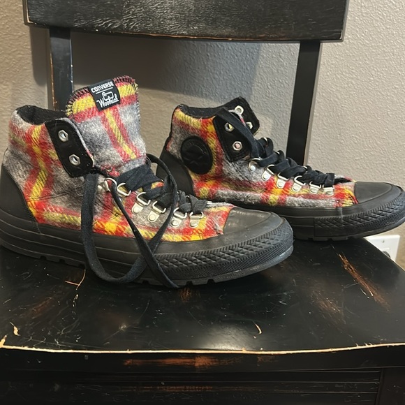🍁 Converse Woolrich Plaid unisex sneakers 10.5m 12w - Picture 7 of 11